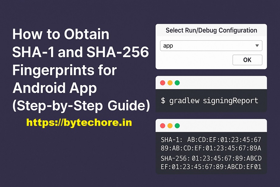 How to Obtain SHA-1 and SHA-256 Fingerprints for Your Android App — With or Without Android Studio