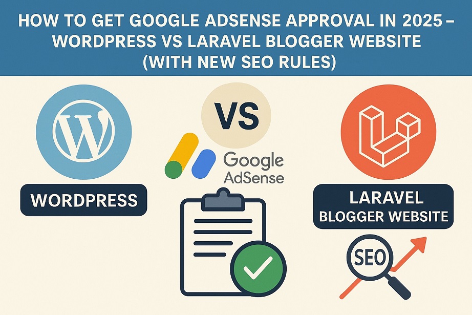 How to Get Google AdSense Approval in 2025 – WordPress vs Laravel Blogger Website (With New SEO Rules)